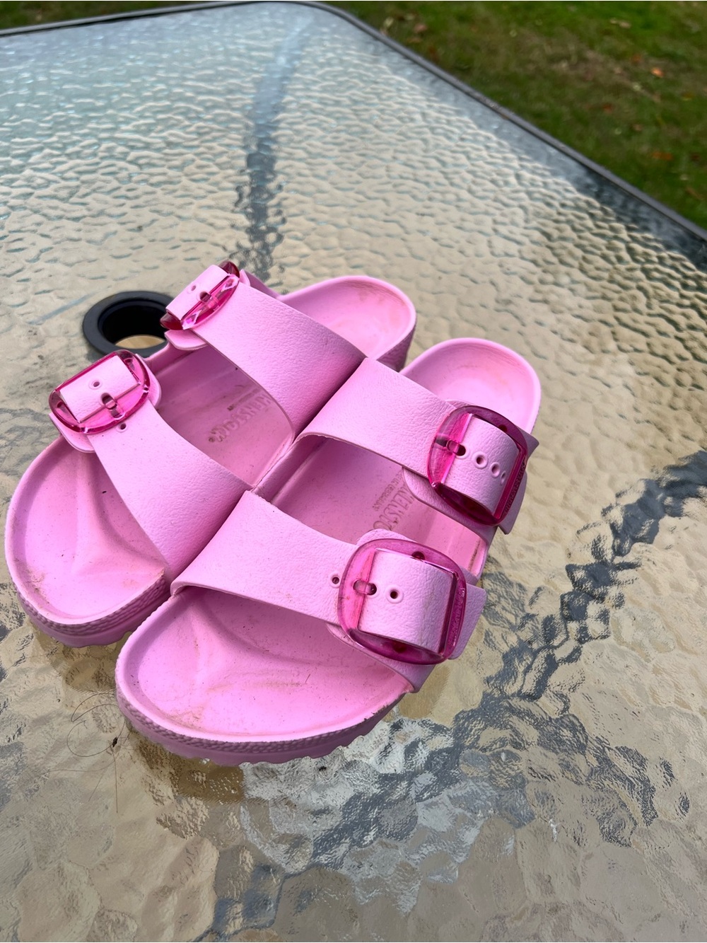 Birkenstock Pink Two-Buckle Slide Sandals